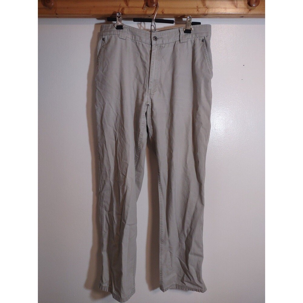 Duluth Men's 36x34 Khaki Tactical Pants Beige Pockets Rugged Reinforced